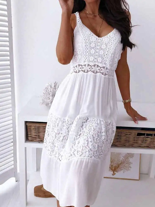 Boho Midi Dress Sexy Backless Dress