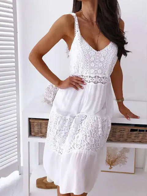 Boho Midi Dress Sexy Backless Dress
