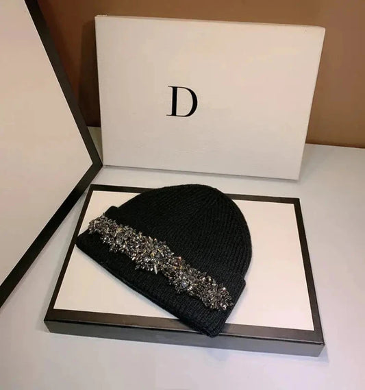 Stylish Woolen Rhinestone Beanies