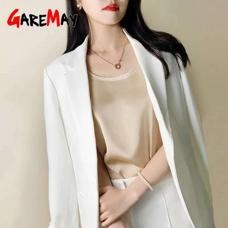 Sleeveless Satin Blouse
