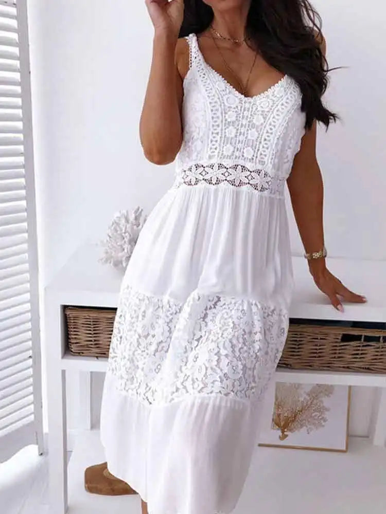 Boho Midi Dress Sexy Backless Dress