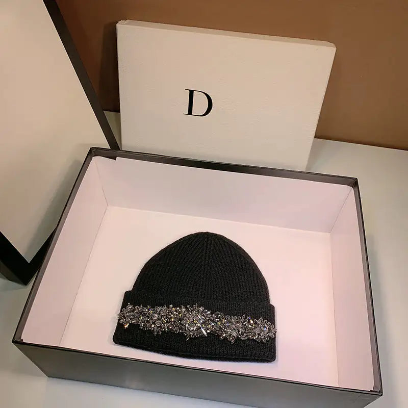 Stylish Woolen Rhinestone Beanies