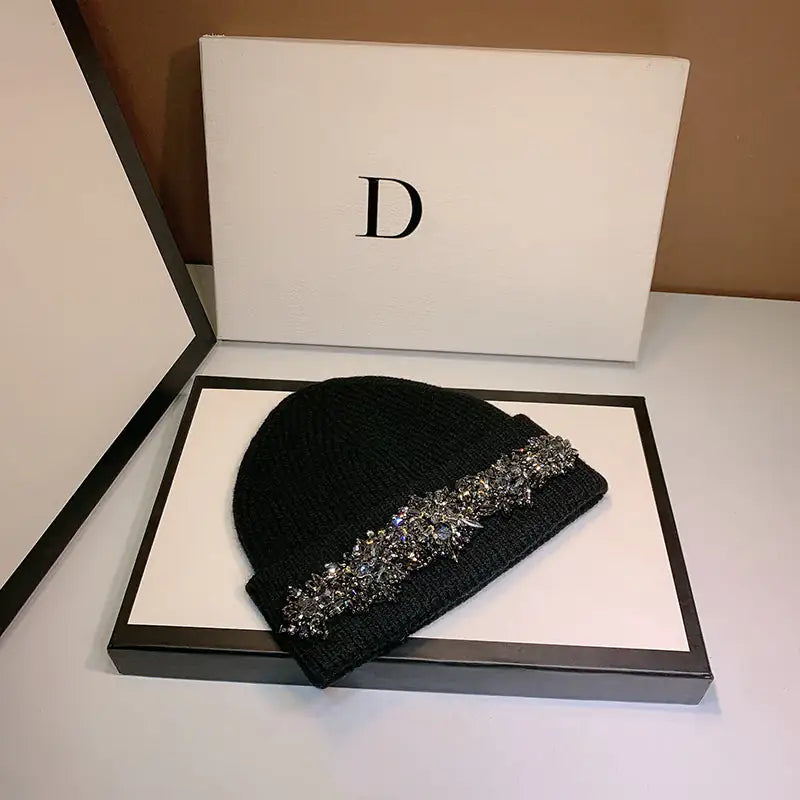 Stylish Woolen Rhinestone Beanies