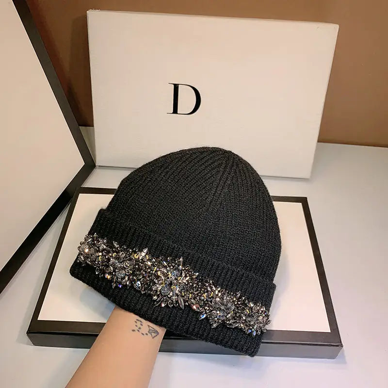Stylish Woolen Rhinestone Beanies